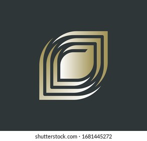 Abstrakter Buchstabe C in goldener Vektorillustration mit dem Logo. Trendy logotype Template anfänglich C..