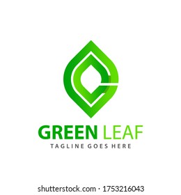 Abstract Letter C Green Leaf Modern Graphics Logo Design Vector Illustration