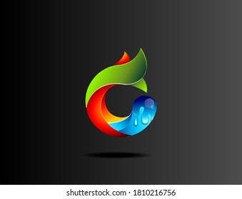 abstract abstract letter C with green leaf logo identity design concept for Nature,Eco,bio technology