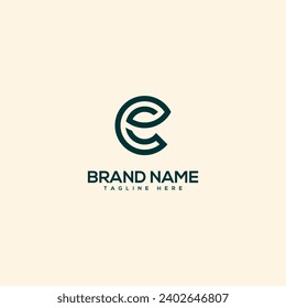 Abstract letter C and leaf logo. Flat vector logo design template element.