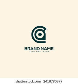 Abstract letter C and location. Flat vector logo design template element.