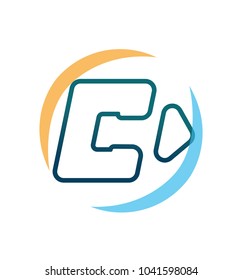 Abstract letter C logo design template.Universal vector icon.
