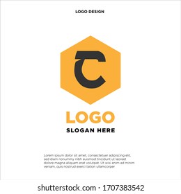 Plantilla de diseño del logotipo de la letra abstracta C. Signo hexágono creativo colorido. Icono de vector universal.
