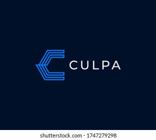 Abstract letter C logo design vector template
