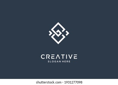 Diseño del logotipo de la letra c abstracta