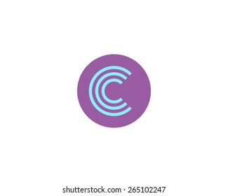 Abstract letter C logo design template. Colorful  vector icon.