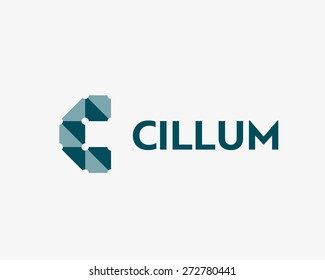 Abstract letter C logo design template. Colorful creative sign. Universal vector icon.