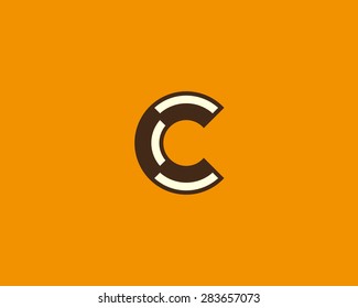Abstract letter C logo design template. Creative vector icon.