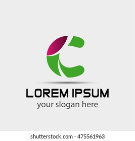 Abstract letter C logo design template
