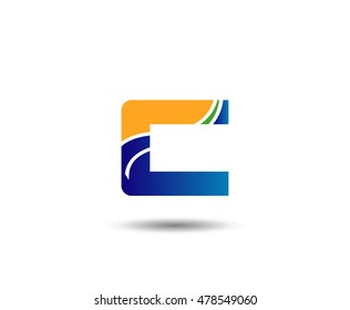 Abstract letter C logo design template
