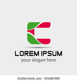 Abstract letter C logo design template
