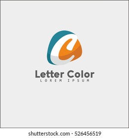 Abstract letter C logo design template. Colorful bubble creative sign.