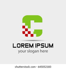 Abstract letter C logo design template
