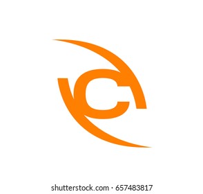 Abstract letter C logo design template
