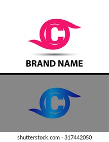 Abstract letter C logo icon design
