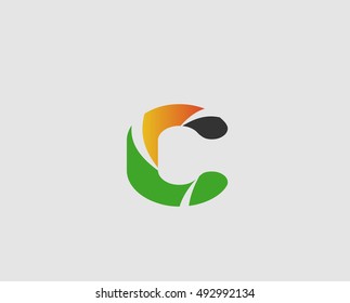 Abstract letter C logo icon design
