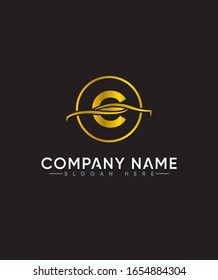 Abstrakter Buchstabe C-Logo in einfacher Vektorillustration für Grafikdesign