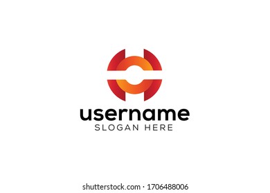 abstract letter C logo vector concept with modern, simple, elegant and awesome gradient color on white background