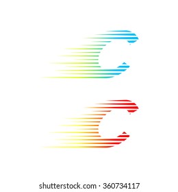 Abstrakter Buchstabe C Logo, schnelles Brennen, schnelles Energiezeichen für Ihre Firmenidentität