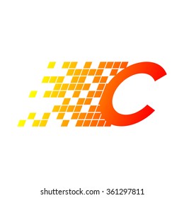 Abstract letter C logo,fast speed, moving,delivery,Digital for your Corporate identity