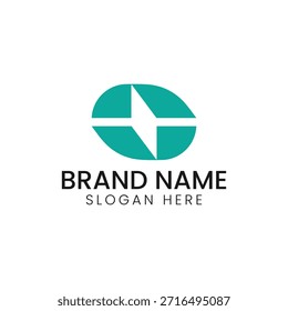 Abstract Letter C AND o O Logo Template with Negative Space Design for Tech and Media Brands, Modern Minimalist Teal Letter C Icon for Corporate Identity and Creative Business Branding