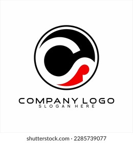 Abstract letter C S vector logo design.