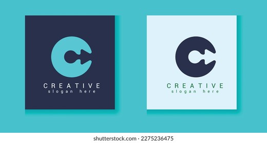 abstract letter c shape arrow logo