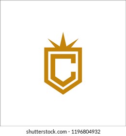 Abstract letter C shield logo design template.