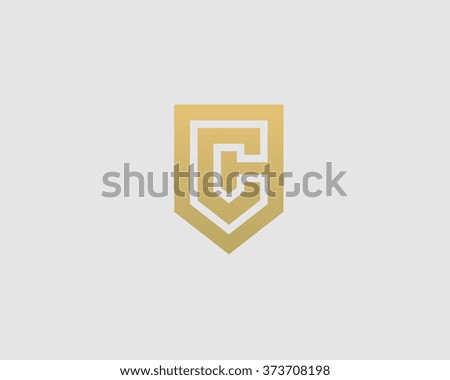 Abstract letter C shield logo design template. Premium nominal monogram business sign. Universal foundation vector icon. 