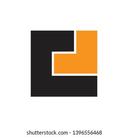 abstract letter c square with arrow geometric logo