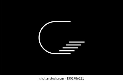 Abstract letter C with stairs. Company logotype