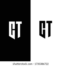 abstract letter c and t logo design. initial ct logo