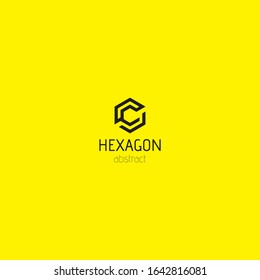Abstract letter C vector logo icon design modern minimal style illustration. Hexagon alphabet emblem sign symbol mark logotype stock illustration