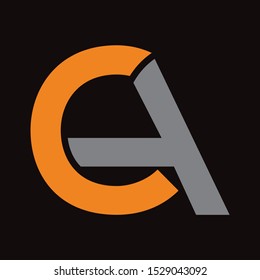 Abstract letter CA AC. minimalist awesome professional logo design template. Vector letter logo with black color.