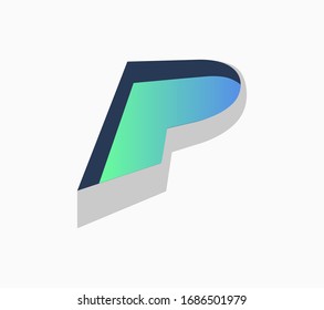 Abstract letter capital P as pond. Vector design template.