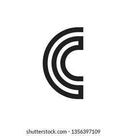 abstract letter cc linked curves geometric line logo