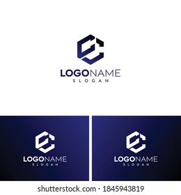 Letra abstracta logo de CC con logo de CC