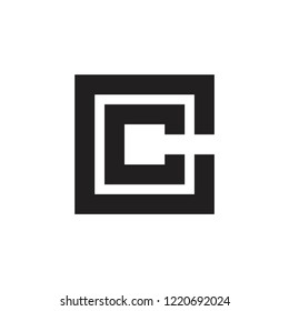abstrakter Buchstabe cc quadratisches Logo Vektorillustration