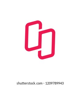abstract letter cd linked lines logo 