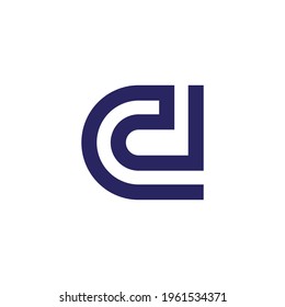 abstract letter cd simple geometric stripes line logo vector