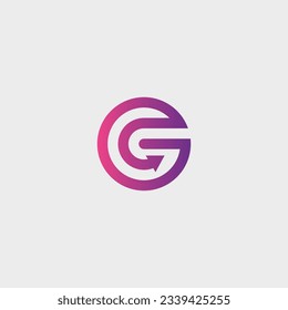 Letra abstracta plantilla de monograma del logotipo de flecha vectorial CG GC.