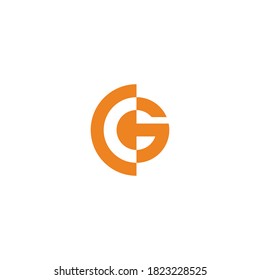letra abstracta cg rayas slice diseño logo vectorial
