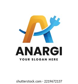 Letra abstracta A con icono de logotipo de carga Ilustración