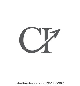 abstract letter ci arrow up motion logo 