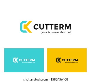Abstract Letter CK cutterm Logo. Modern template design.Vector illustration. Logotype design for company branding. Vector Logo Template. design flat illustration