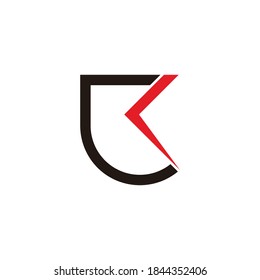abstract letter ck simple arrow geometry logo vector