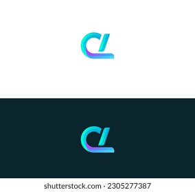 Abstract letter CL, LC, OL, LO logo. 3D colorful CL, LC letter logo.