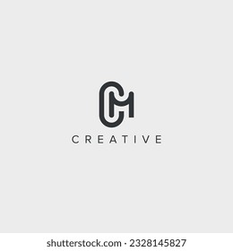 Letra abstracta plantilla de logotipo CM MC - vector.