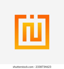 Abstract letter CN logo design vector. Isolated on white background. Minimalist logo design