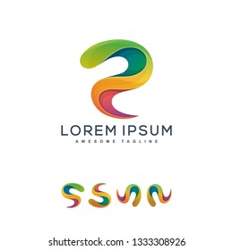 Abstract Letter color full Concept illustration vector Design template. Suitable for Creative Industry, Multimedia, entertainment, Educations, Shop, and any related business